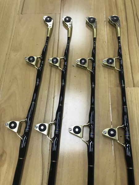 Vintage Big Game Trolling Fishing Rod with Roller Guides for Sale