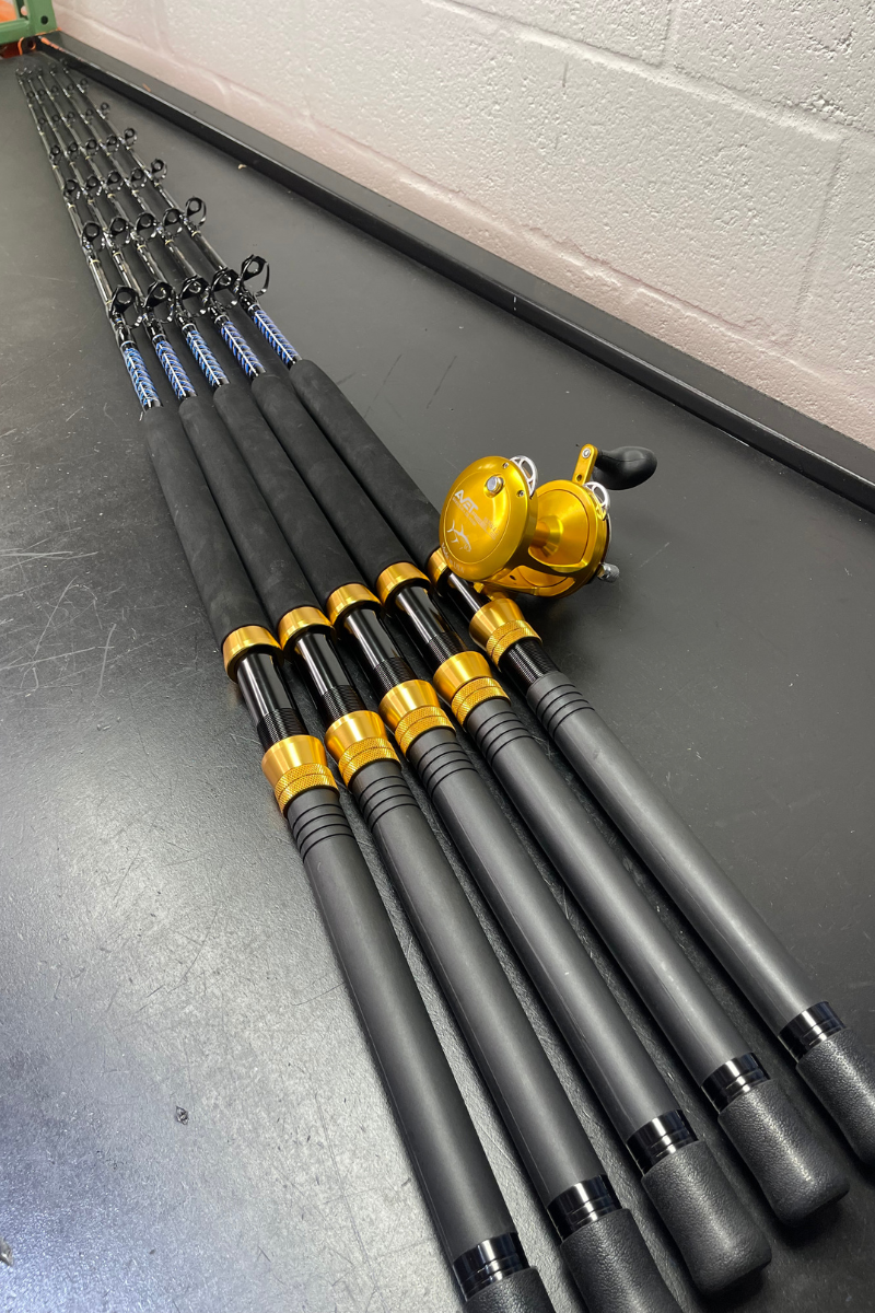Blue/Gold 6′ Frigate Trolling Rods – Connley Fishing