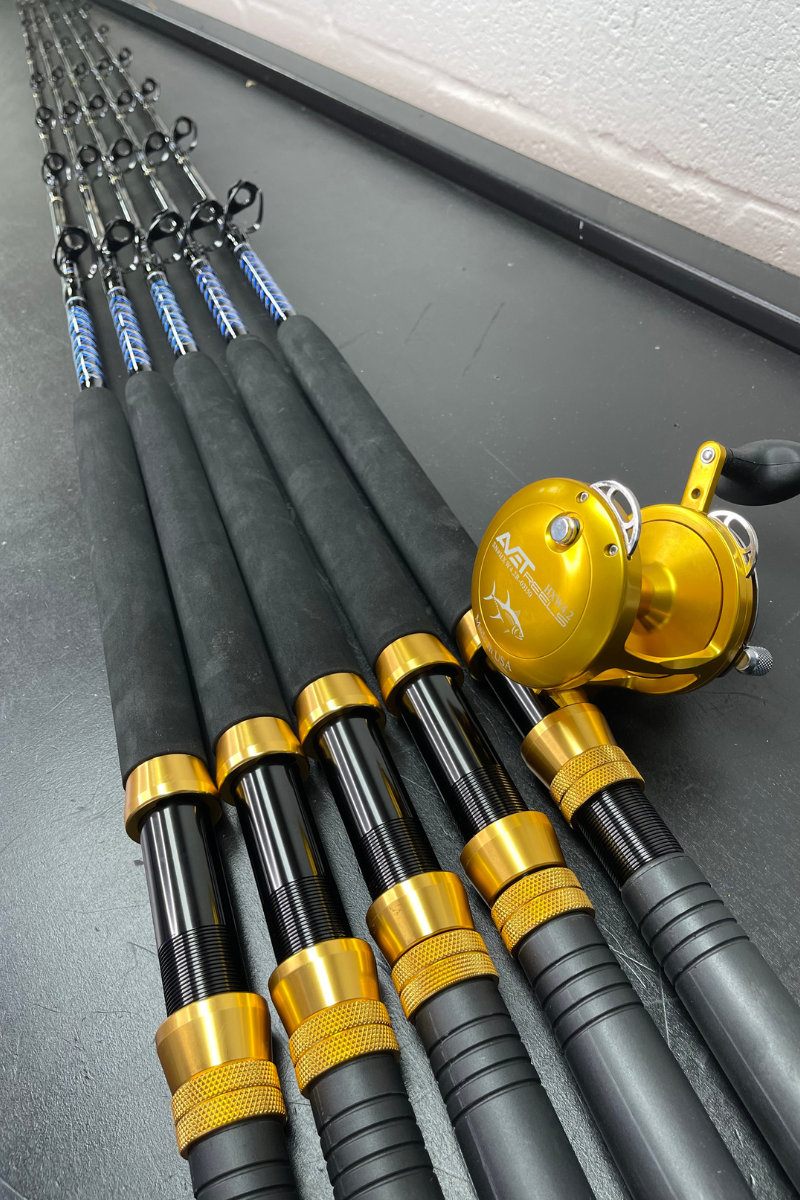 Blue/Gold 6′ Frigate Trolling Rods – Connley Fishing