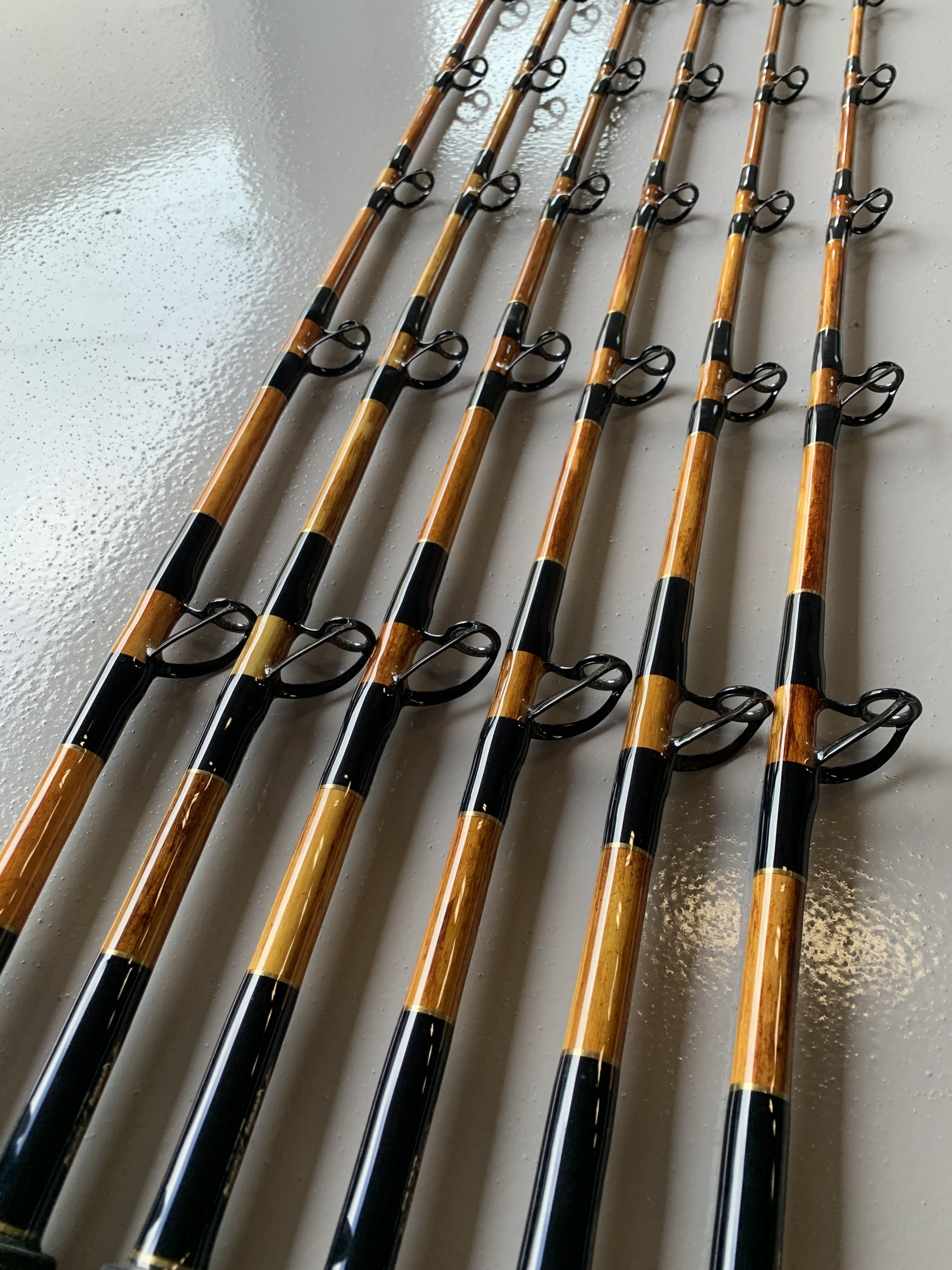 Custom Painted Wood Grain 6' Stand Up Trolling Rods