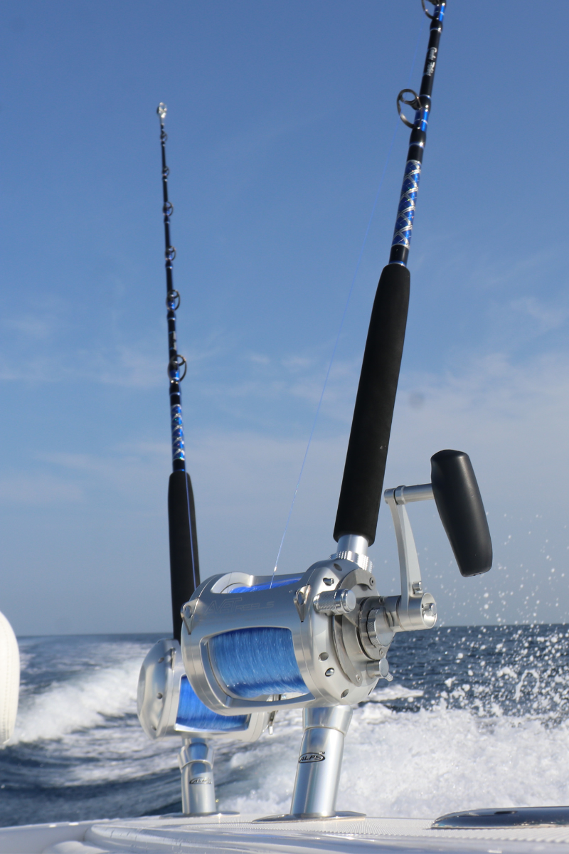 6' Diamond Series Blue/Silver Stand Up Trolling Rods