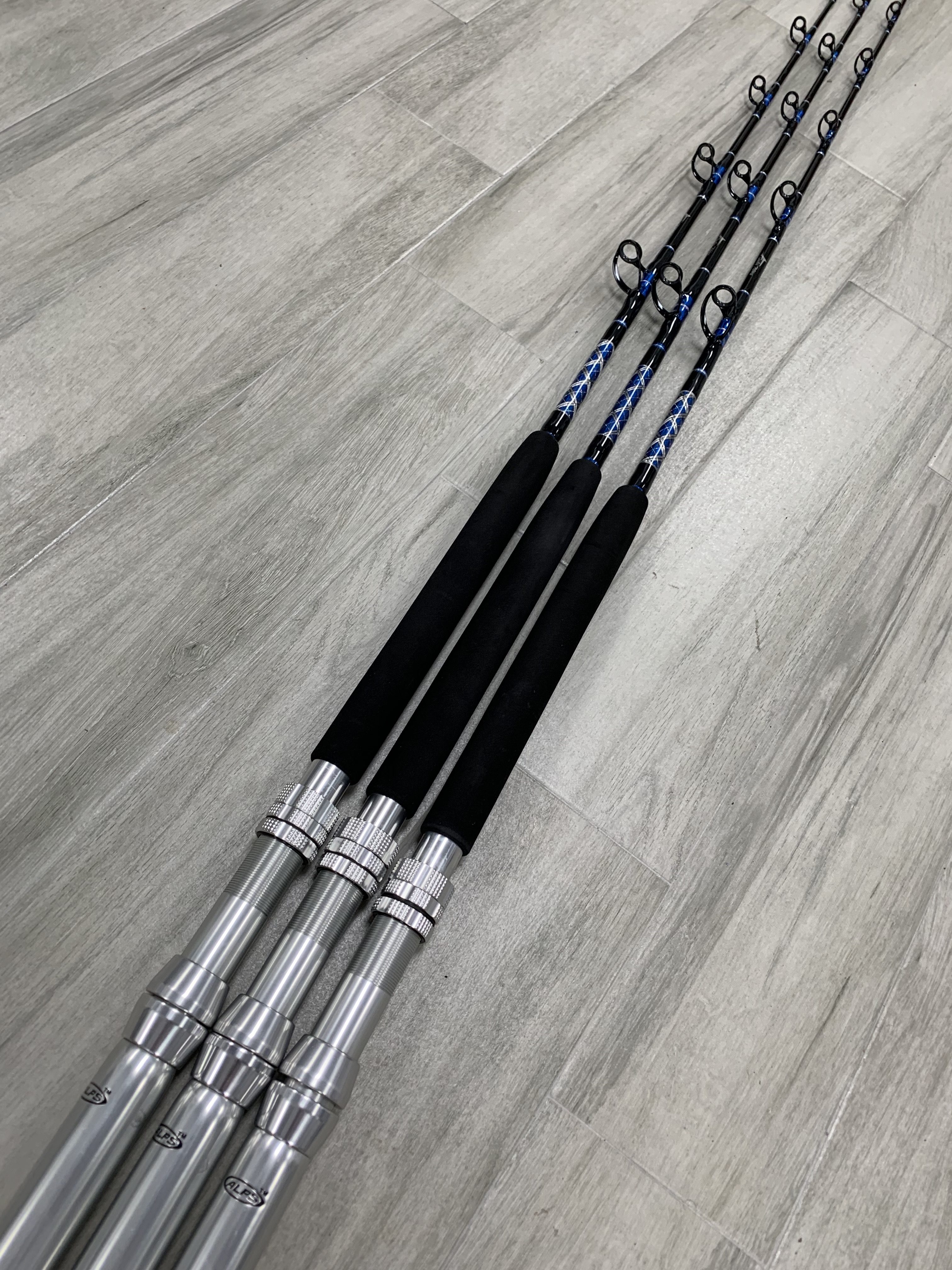 6′ Diamond Series Blue/Silver Stand Up Trolling Rods – Connley Fishing