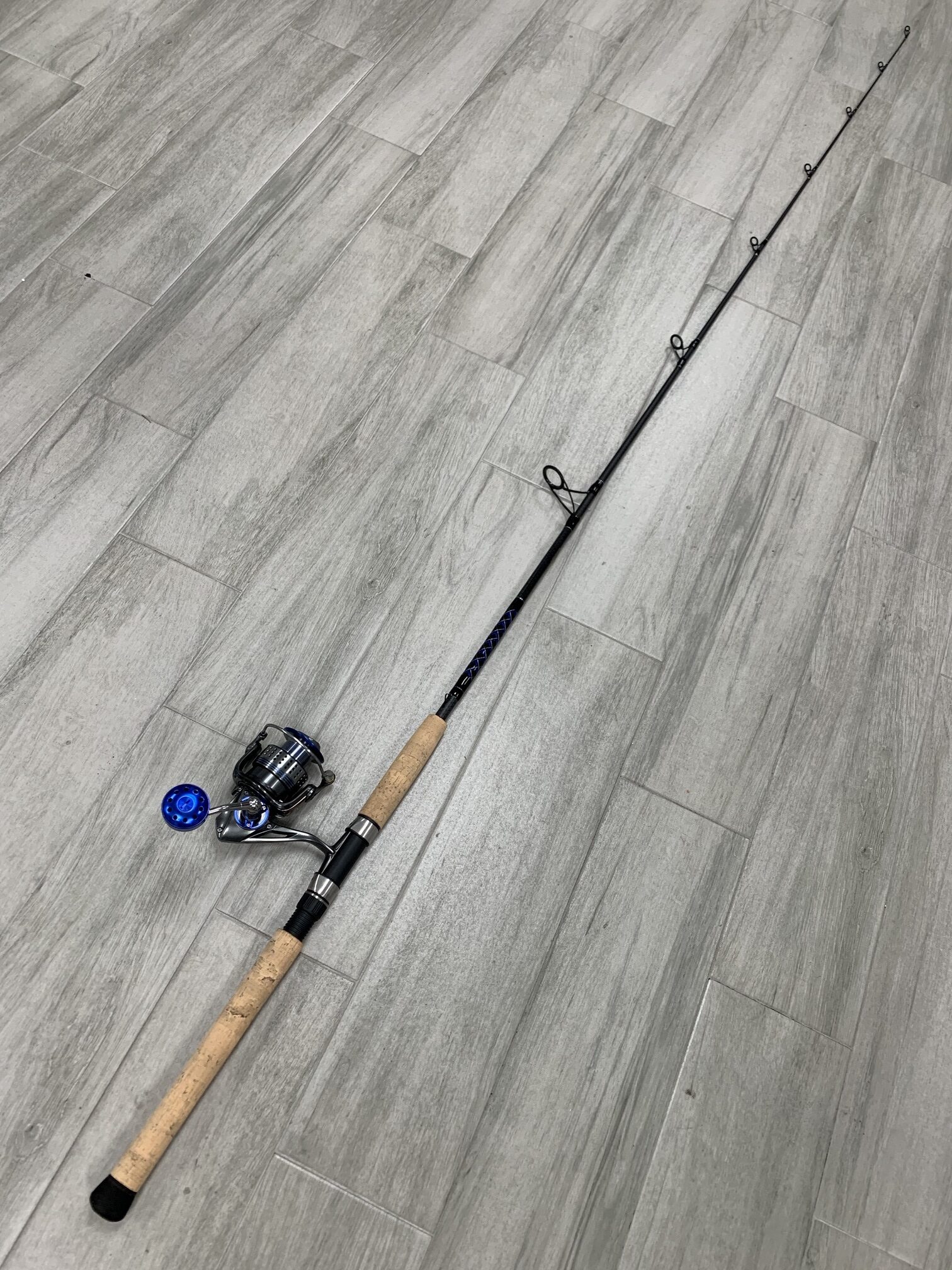 7′ 12-20# Inshore Carbon Fiber Spinning Rod with Canyon 3500 Spinning Reel  Blue-Silver – Connley Fishing