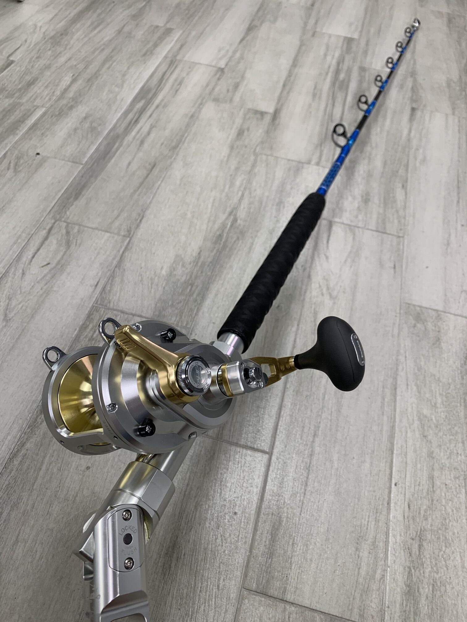6' Platinum Series Carbon Fiber Power 6 Stand Up Trolling Rod with Shimano  Talica 25 “ 2 Speed