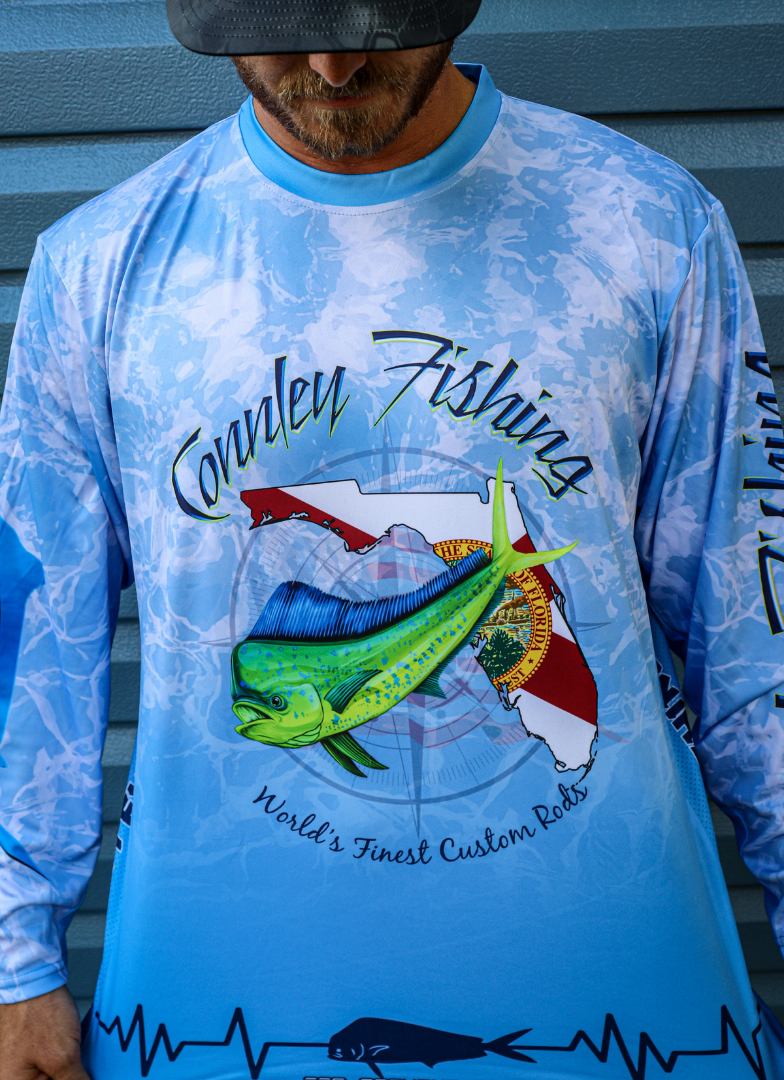 Connley Fishing Performance Long Sleeve Fishing Jersey – White