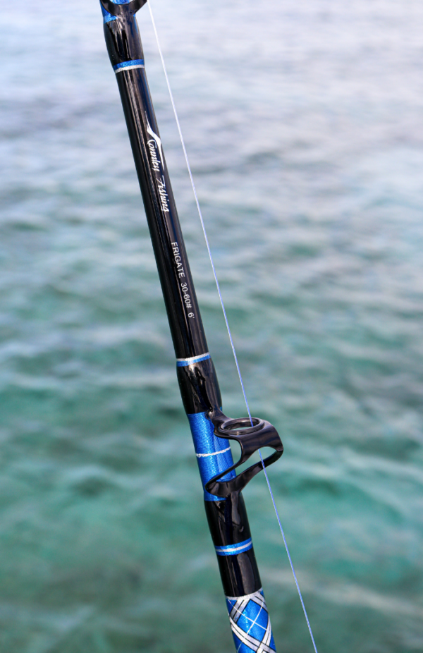 6′ Blue/Silver Frigate Conventional Trolling Rod – Connley Fishing