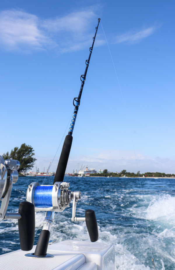 6′ Blue/Silver Frigate Conventional Trolling Rod – Connley Fishing