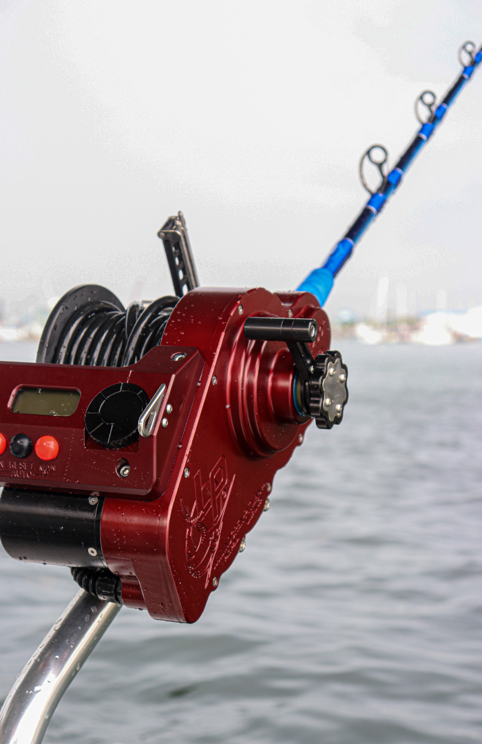 LP S1200 Variable Speed – Custom Red w/ Custom Painted Swordfish Rod –  Connley Fishing