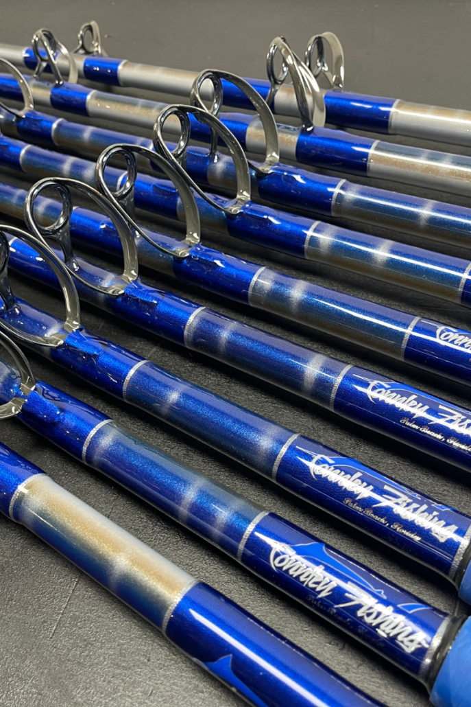 Limited Edition 6′ #80-130 High Speed Wahoo Painted Trolling Rods with ...