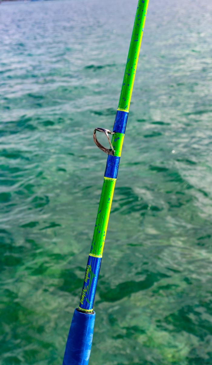 Custom Painted Mahi 6′ Trolling Rod w/ Winthrop Roller Top