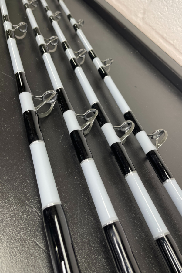 Limited Edition Hand-Painted Gray 6' Stand Up 30-80# Calstar Trolling Rods - Image 17