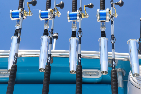 Limited Edition Hand-Painted Gray 6' Stand Up 30-80# Calstar Trolling Rods - Image 5