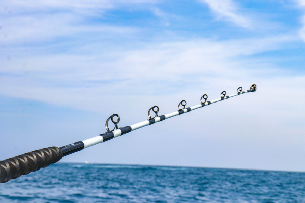 Limited Edition Hand-Painted Gray 6' Stand Up 30-80# Calstar Trolling Rods - Image 3
