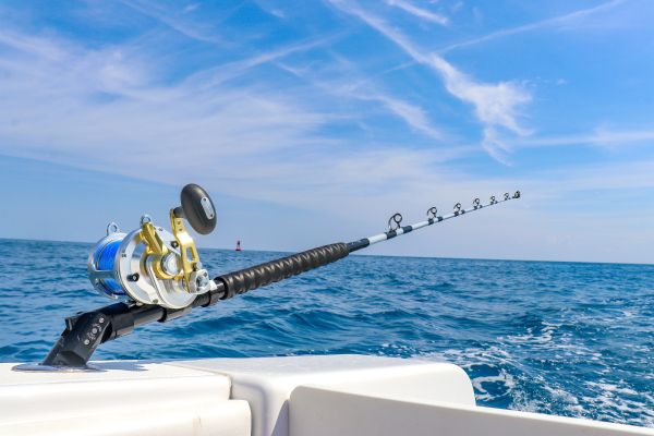 Limited Edition Hand-Painted Gray 6' Stand Up 30-80# Calstar Trolling Rods - Image 2