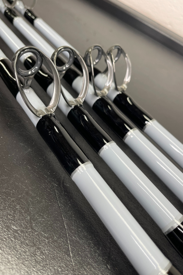Limited Edition Hand-Painted Gray 6' Stand Up 30-80# Calstar Trolling Rods - Image 14
