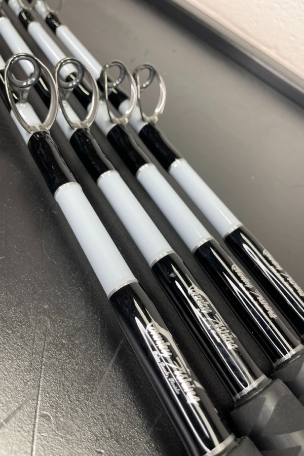 Limited Edition Hand-Painted Gray 6' Stand Up 30-80# Calstar Trolling Rods - Image 13