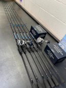 OVERSTOCK 6'6" Blue/Silver Carbon Fiber Slow Pitch Jigging Combos