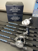OVERSTOCK 6'6" Blue/Silver Carbon Fiber Slow Pitch Jigging Combos