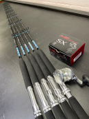 OVERSTOCK 6'6" Blue/Silver 15-30# VJP Vertical Jig Conventional Combo