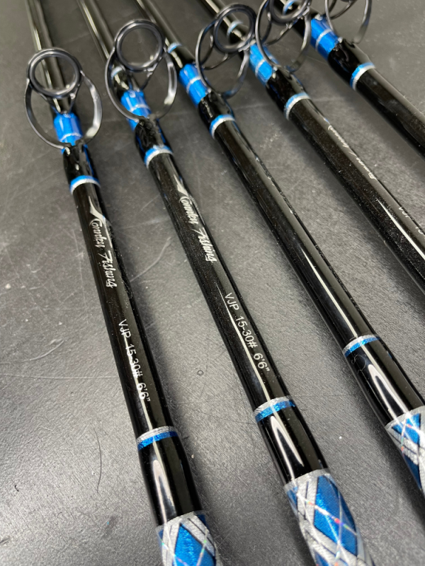OVERSTOCK 6'6" Blue/Silver 15-30# VJP Vertical Jig Conventional Combo - Image 7