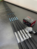 OVERSTOCK 6'6" Blue/Silver 15-30# VJP Vertical Jig Conventional Combo