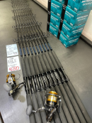 OVERSTOCK(2) 6'6" Blue/Gold Fluke Slayer Spin Rod with (2) Baitrunner 6000 Combos