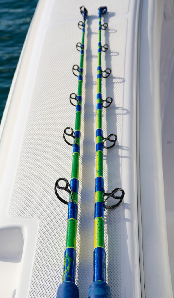 Custom Painted Mahi 6' Trolling Rod w/ Winthrop Roller Top - Image 12