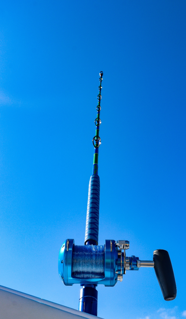 Custom Painted Mahi 6' Trolling Rod w/ Winthrop Roller Top - Image 3