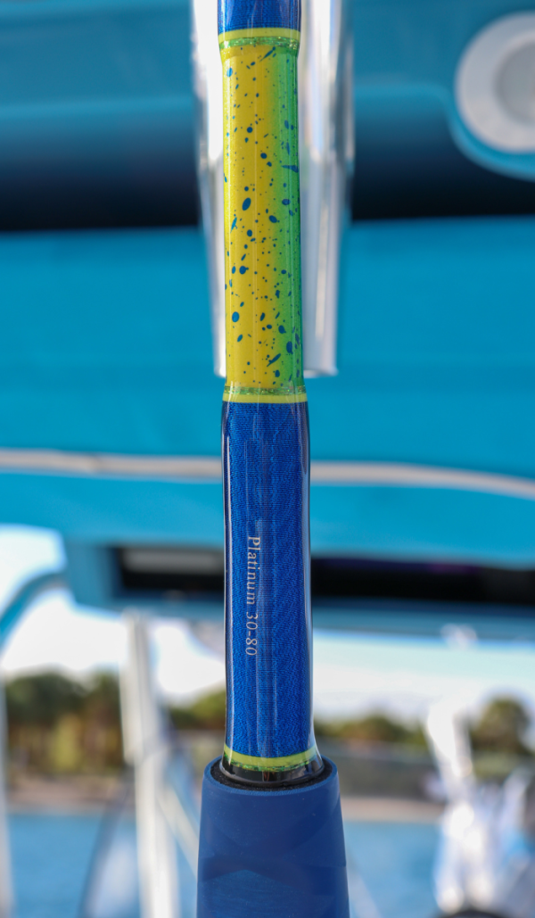 Custom Painted Mahi 6' Trolling Rod w/ Winthrop Roller Top - Image 11