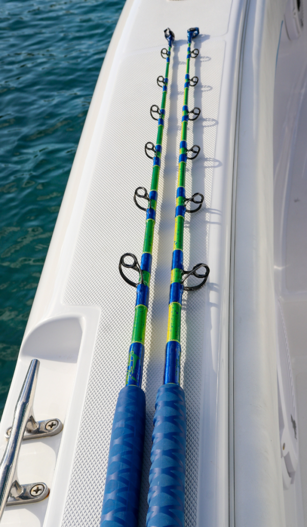 Custom Painted Mahi 6' Trolling Rod w/ Winthrop Roller Top - Image 10