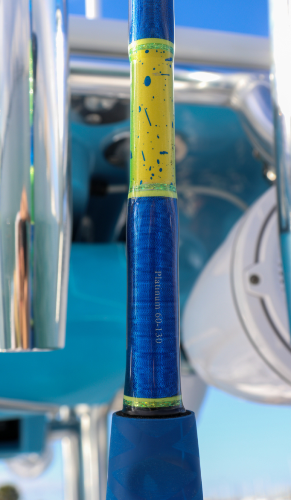 Custom Painted Mahi 6' 60-130# Trolling Rod w/ Winthrop Rollers - Image 11