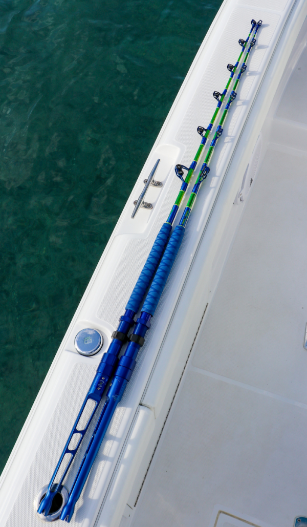 Custom Painted Mahi 6' 60-130# Trolling Rod w/ Winthrop Rollers