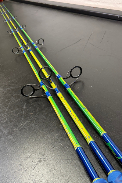 Custom Painted Mahi 7' 15-30# Graphite Spinning Rod