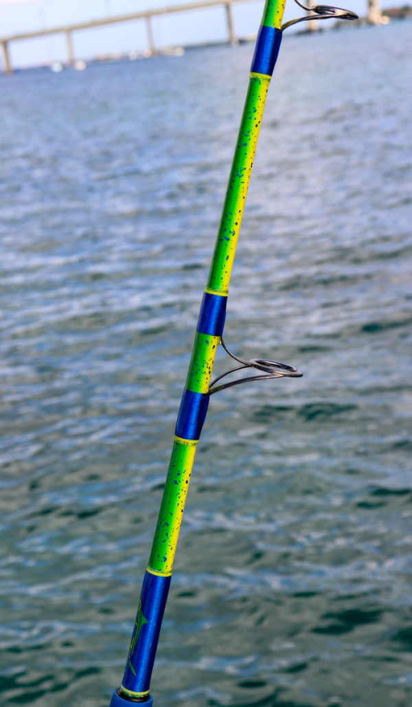 Custom Painted Mahi 7' 15-50# 700L Spinning Rod (Sailfish Spin) - Image 14