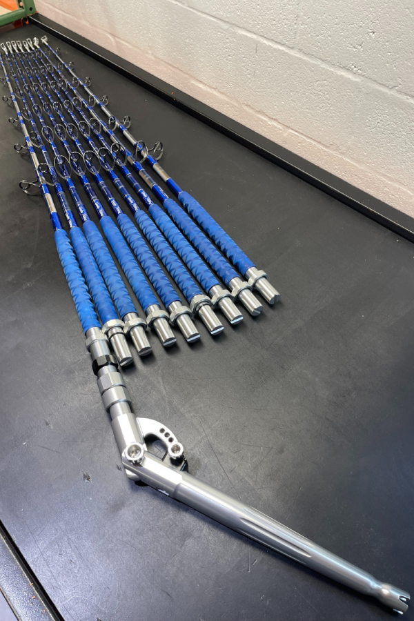 Limited Edition 6' #80-130 High Speed Wahoo Painted Trolling Rods with Winthrop Roller Top - Image 7