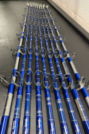 Limited Edition 6' #80-130 High Speed Wahoo Painted Trolling Rods with Winthrop Roller Top