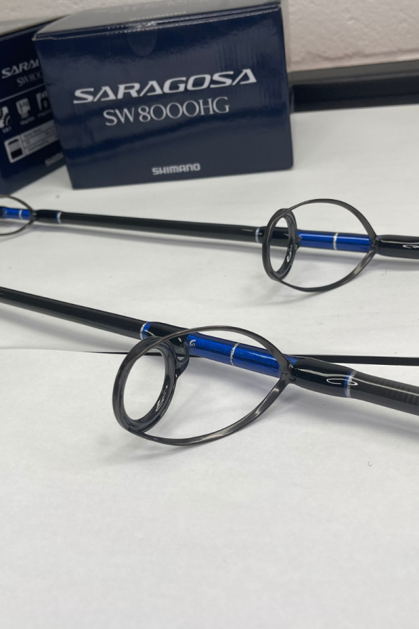 OVERSTOCK (2) Blue/Silver Diamond Series 7' Graphite 15-30# Spinning Rod with (2) Saragossa 8000 Combos - Image 9