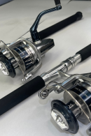 OVERSTOCK (2) Blue/Silver Diamond Series 7' Graphite 15-30# Spinning Rod with (2) Saragossa 8000 Combos