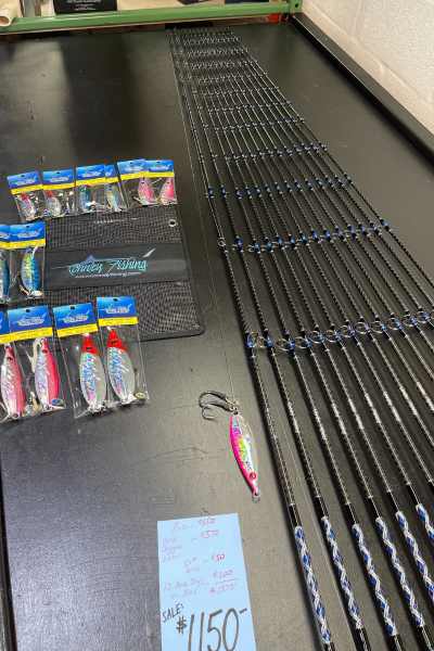 OVERSTOCK Diamond Series 7' Carbon Fiber Slow Pitch Jigging Package (Rod, Reel w/line, Jigs)