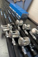 OVERSTOCK Blue/Silver 7' Blue/Silver Kingfish Conventional 6 Combo Bundle