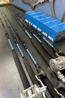 OVERSTOCK Blue/Silver 7' Blue/Silver Kingfish Conventional 6 Combo Bundle