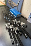 OVERSTOCK Blue/Silver 7' Blue/Silver Kingfish Conventional 6 Combo Bundle