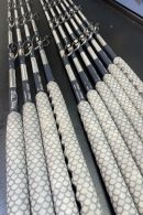 Limited Edition Hand-Painted Gray Wood Grain 6' Stand Up Trolling Rods