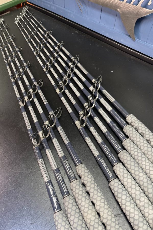 Limited Edition Hand-Painted Gray Wood Grain 6' Stand Up Trolling Rods - Image 7