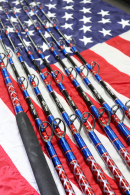 Limited Edition 6' Diamond Series w/ Red, White, & Blue USA Wrap Stand Up Trolling Rods
