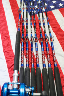 Limited Edition 6' Diamond Series w/ Red, White, & Blue USA Wrap Stand Up Trolling Rods