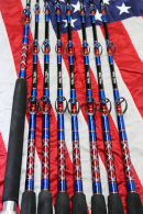 Limited Edition 6' Diamond Series w/ Red, White, & Blue USA Wrap Stand Up Trolling Rods