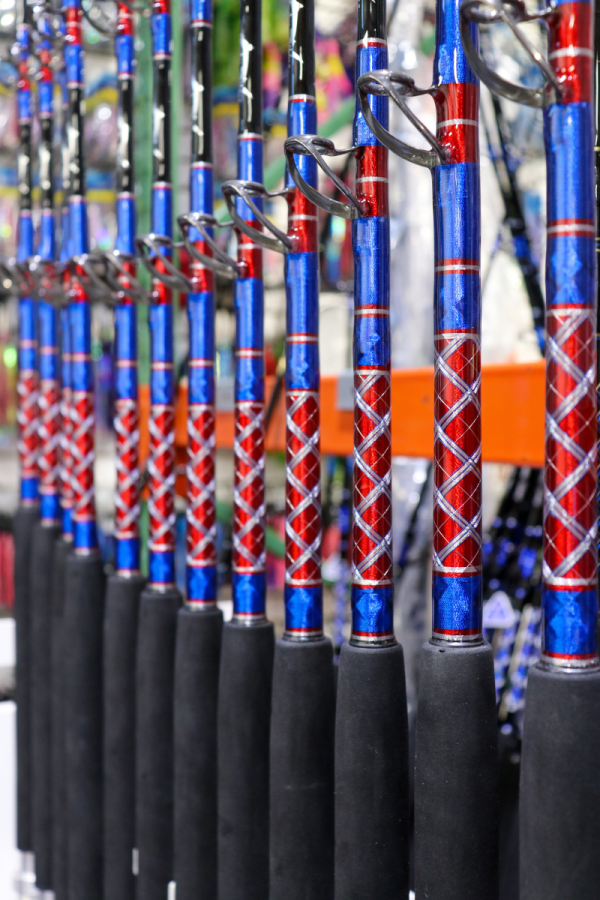 Limited Edition 6' Diamond Series w/ Red, White, & Blue USA Wrap Stand Up Trolling Rods - Image 4