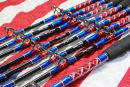 Limited Edition 6' Diamond Series w/ Red, White, & Blue USA Wrap Stand Up Trolling Rods