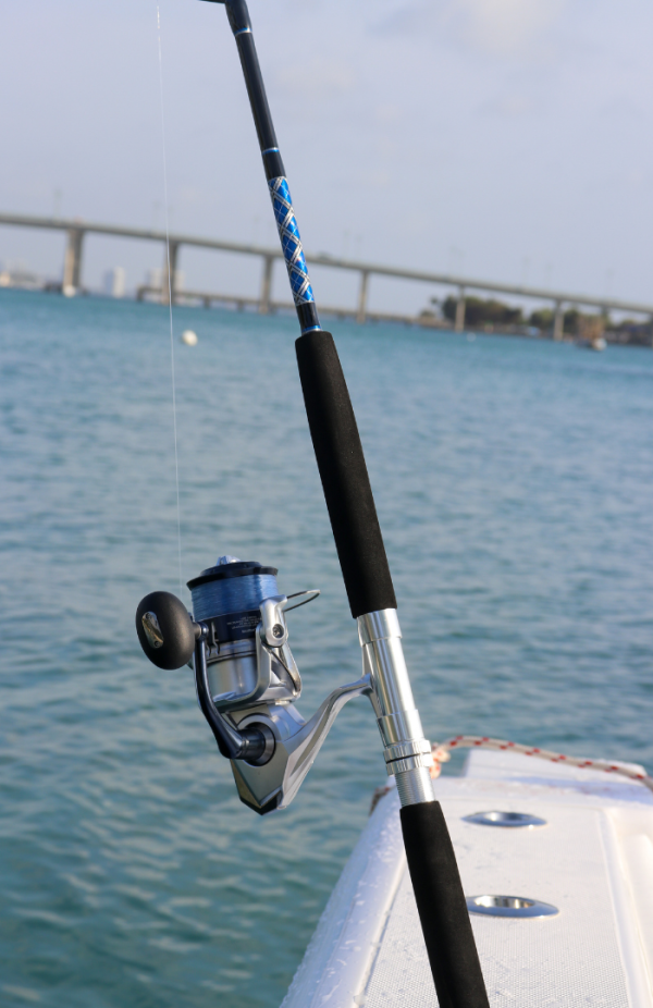 OVERSTOCK (4) Blue/Silver Vertical Jig Spinning Rod Bundle - Image 6